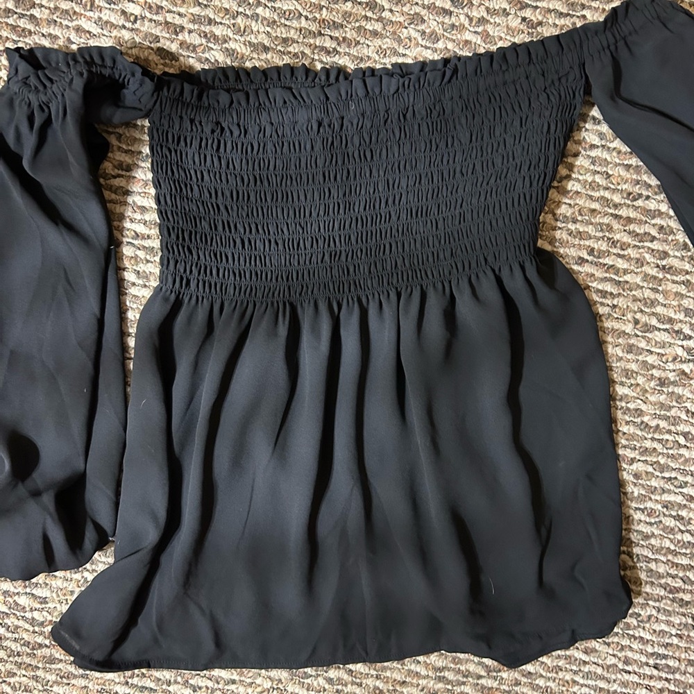 Black Express cinch/sheer top - elegant trendy top sz small